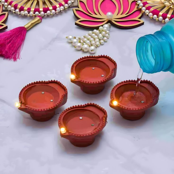Water Sensor Diya for Home & Festive Decor (Pack of 12)
