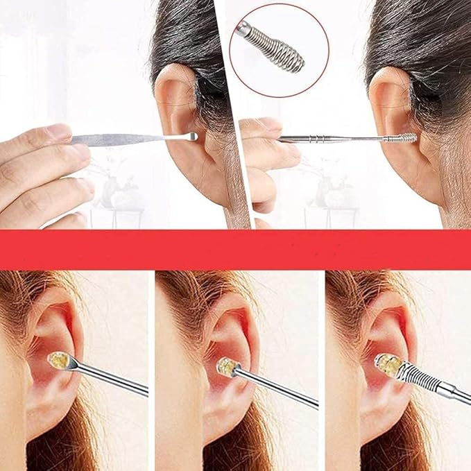 Ear Wax Removal Smooth Stainless Steel Kit (6 PCS)