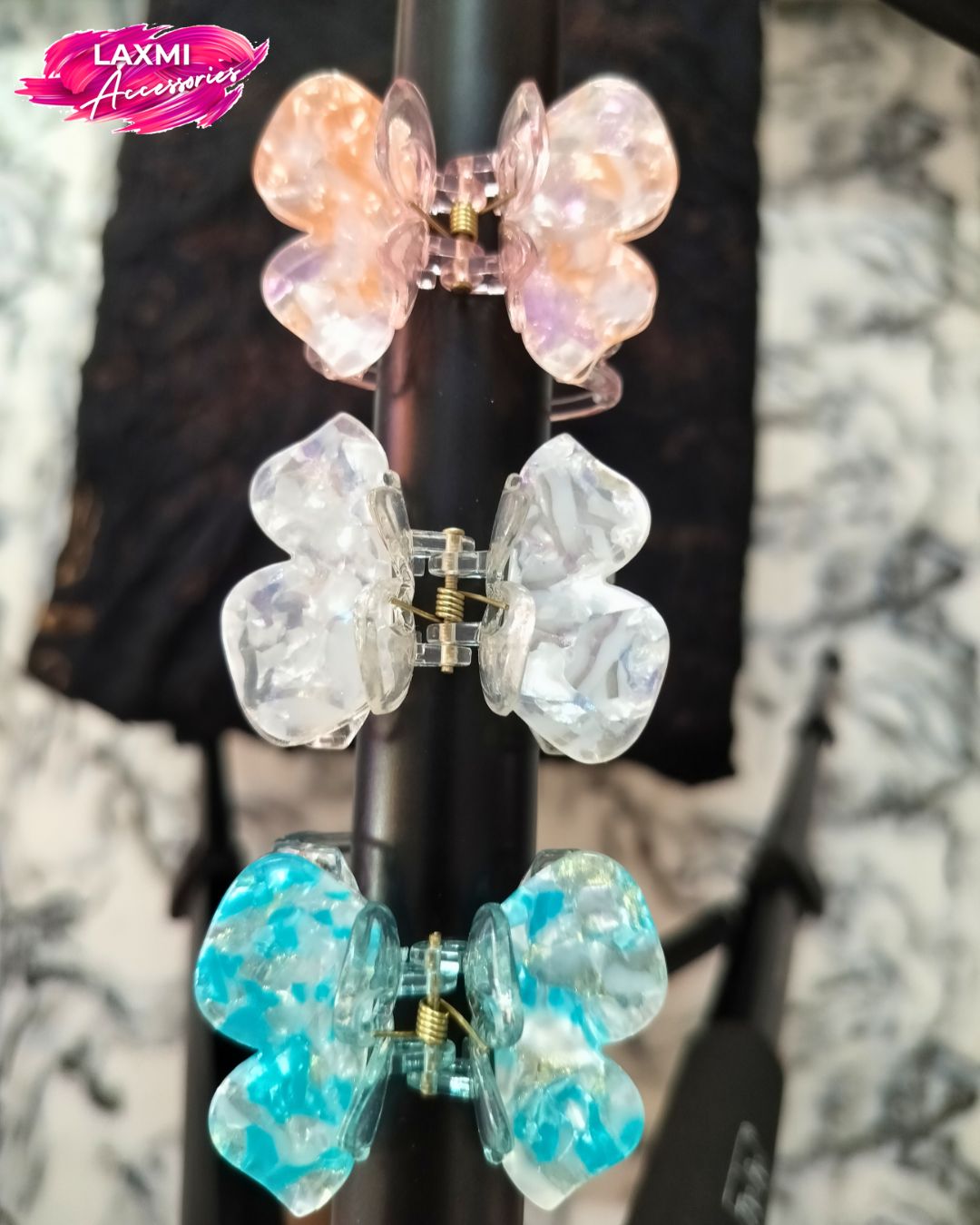 Premium Design Butterfly Hair Claw Clips – (Pack of 3)